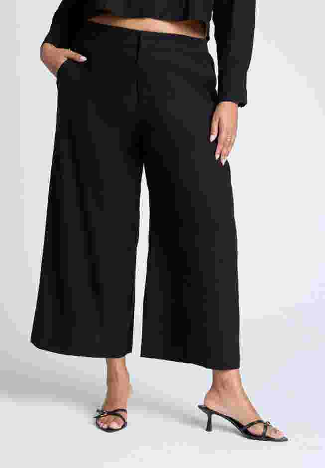 Linen Wide Leg Crop Pant image number 2