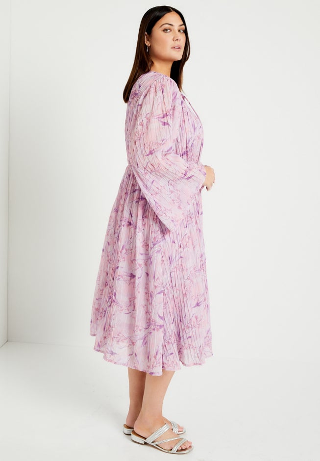 Fit-and-Flare Midi Dress image number null