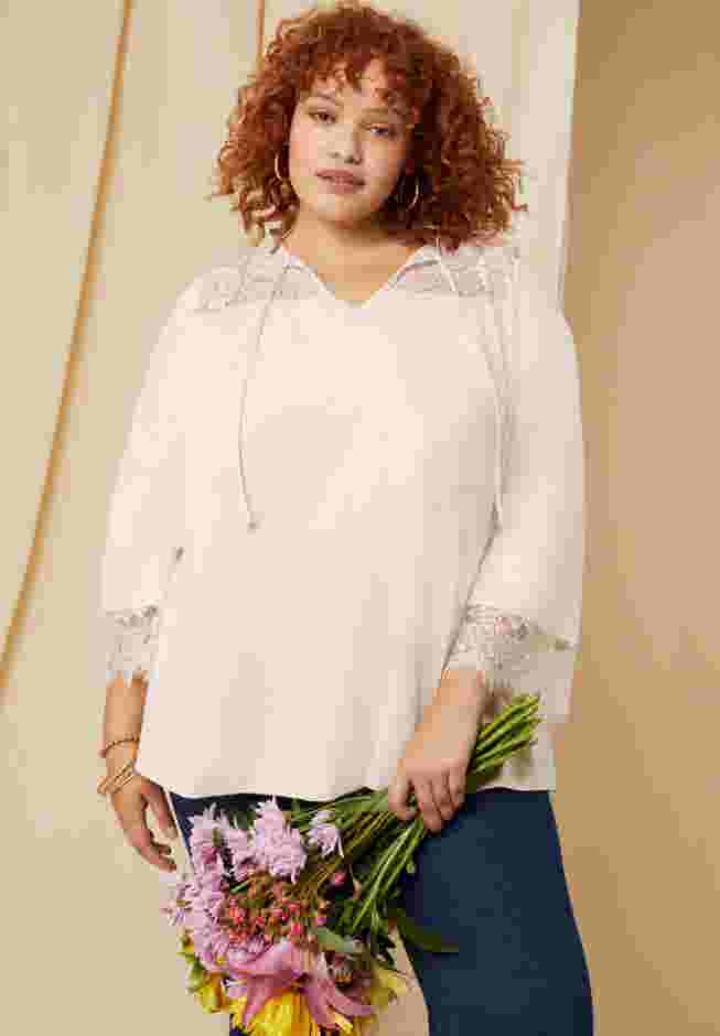 Lace-Trim Top image number 0