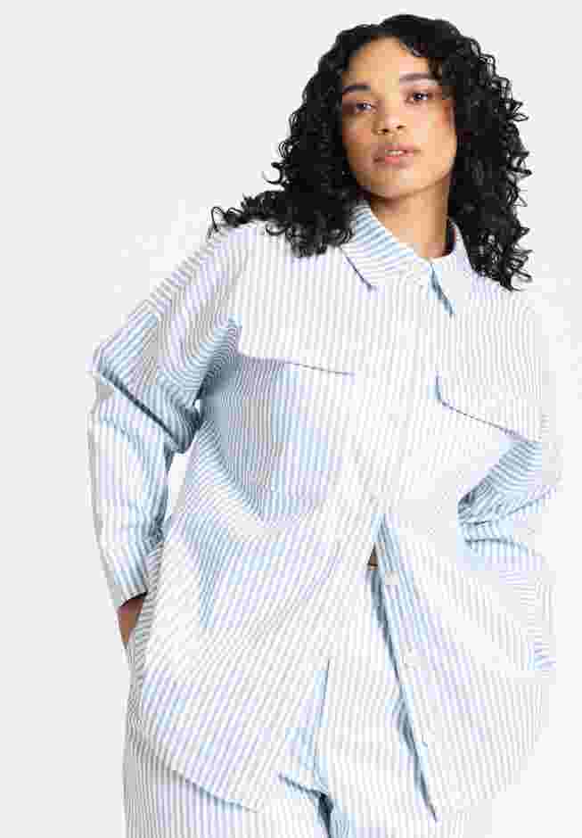 Yarn Dye Striped Shacket image number 0