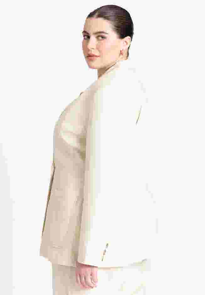 Topstitch Detail Linen Blazer image number 1