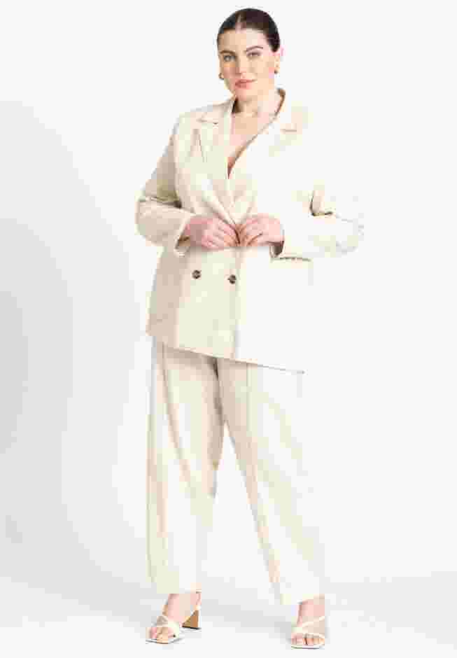 Topstitch Detail Linen Blazer image number 2