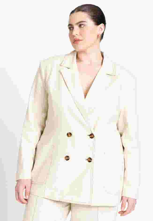 Topstitch Detail Linen Blazer image number 0