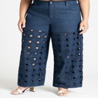 Circular Cutout Denim Pant image number null