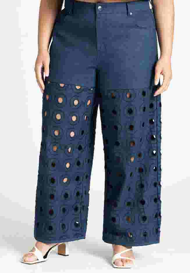 Circular Cutout Denim Pant image number 1
