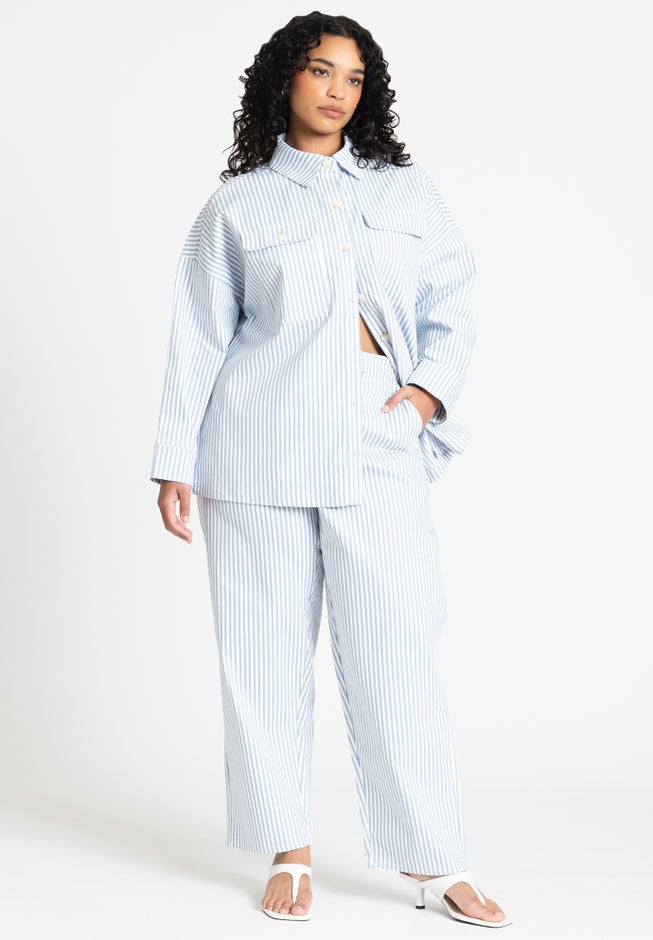 Yarn Dye Striped Straight Leg Pant image number 0