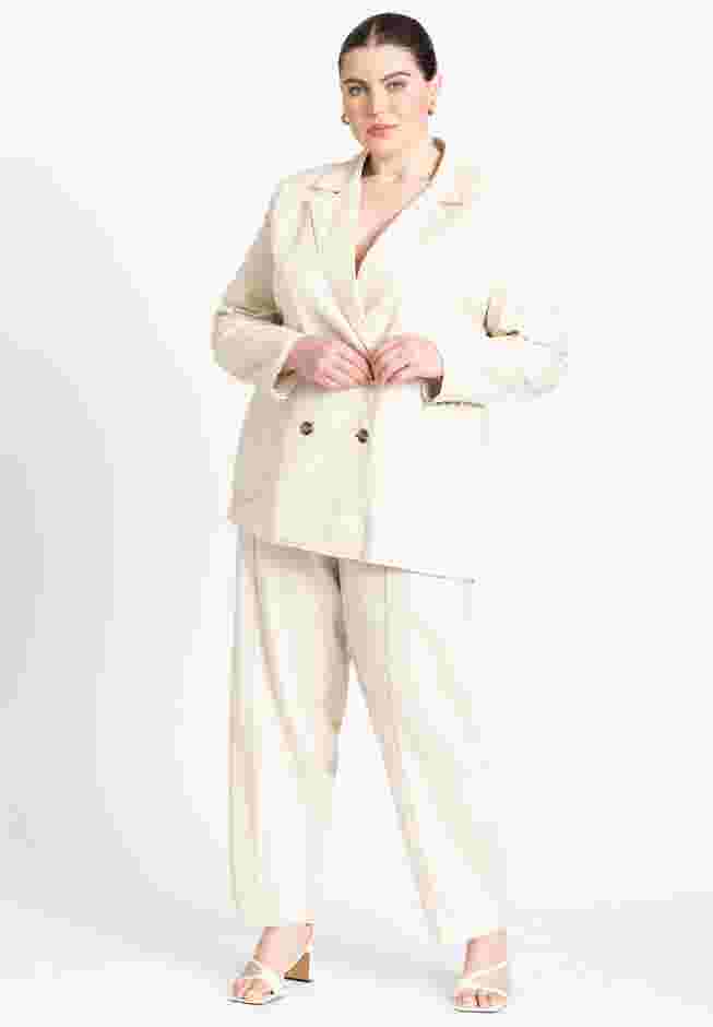 Pintuck Detail Linen Trouser image number 0