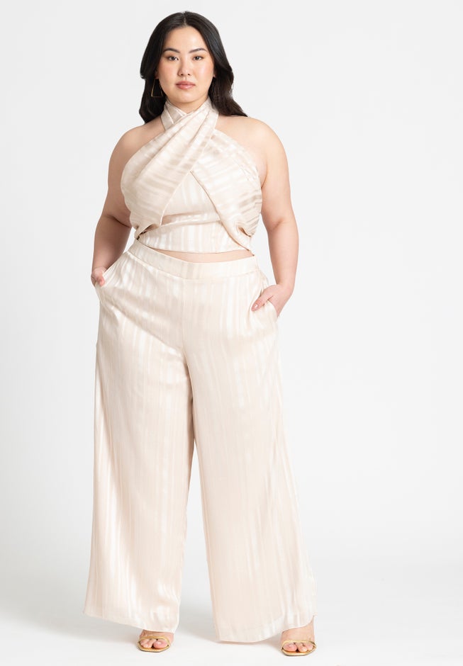 Metallic Stripe Wide Leg Pant image number 0