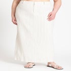 Striped Linen Maxi Column Skirt image number null
