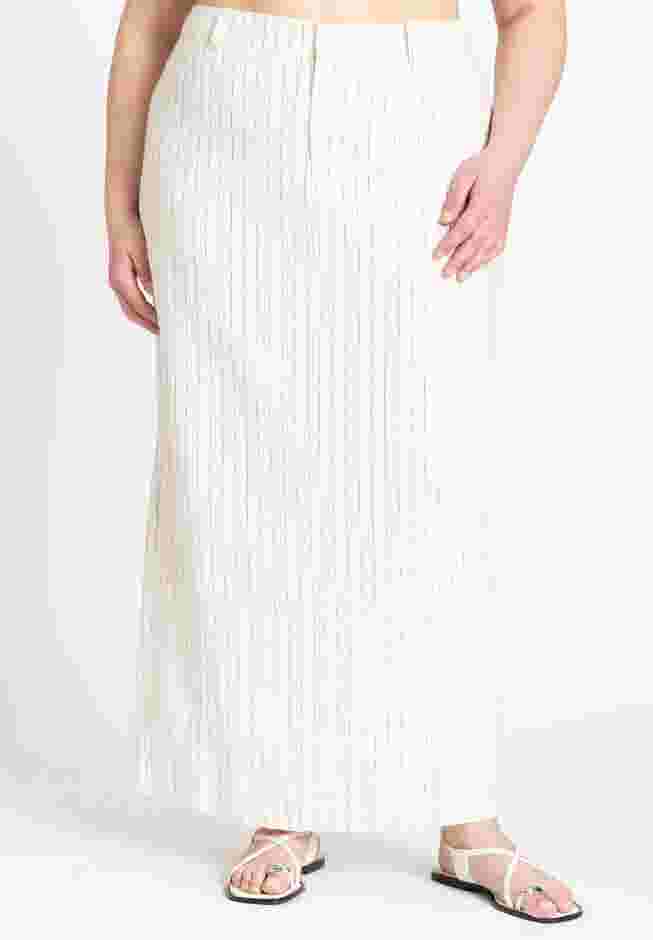 Striped Linen Maxi Column Skirt image number 1