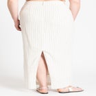 Striped Linen Maxi Column Skirt image number null