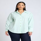 Preppy Striped Button Down image number null