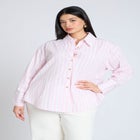 Preppy Striped Button Down image number null