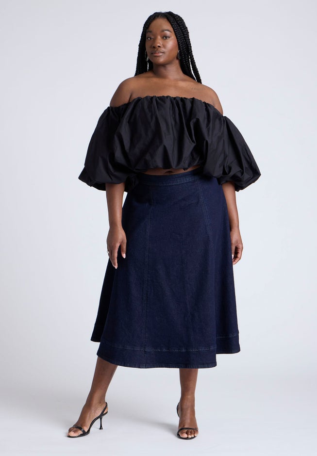 Denim A Line Skirt image number 0