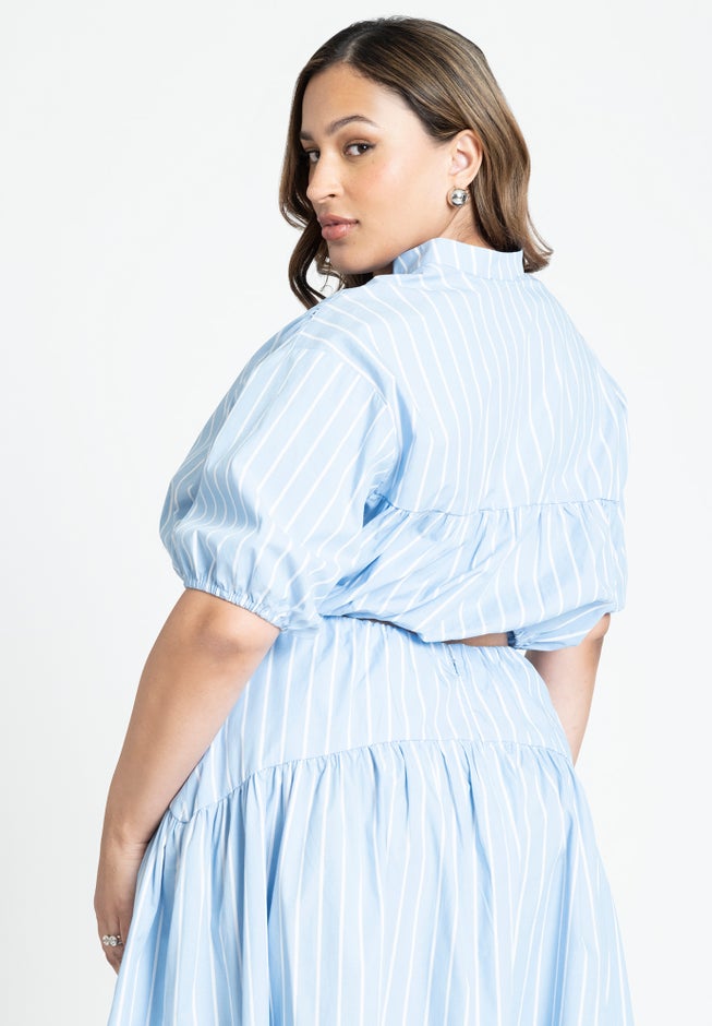 Striped Poplin Crop Top image number null