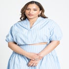 Striped Poplin Crop Top image number null