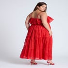 Ruffle Bodice Eyelet Maxi Dress image number null