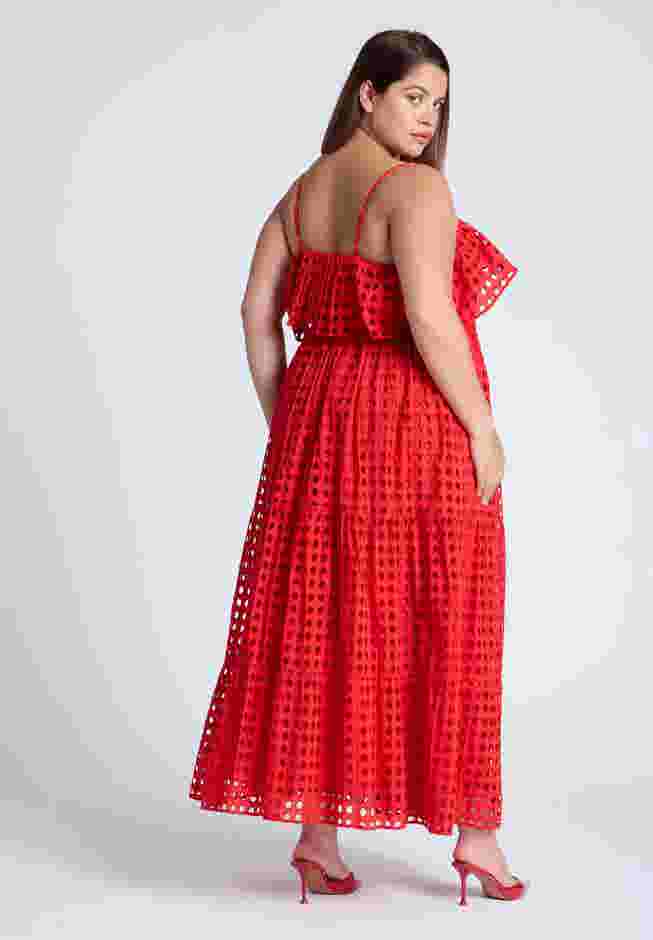 Ruffle Bodice Eyelet Maxi Dress image number 1
