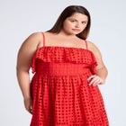 Ruffle Bodice Eyelet Maxi Dress image number null