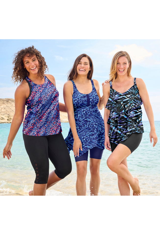 Longer-Length Racerback Tankini Top image number 6