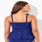 Underwire Shirred Ring Bandeau Tankini Top image number null