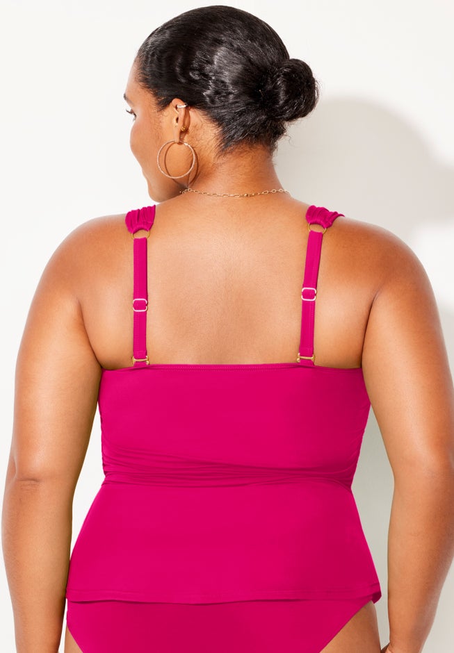 Underwire Shirred Ring Bandeau Tankini Top image number 8