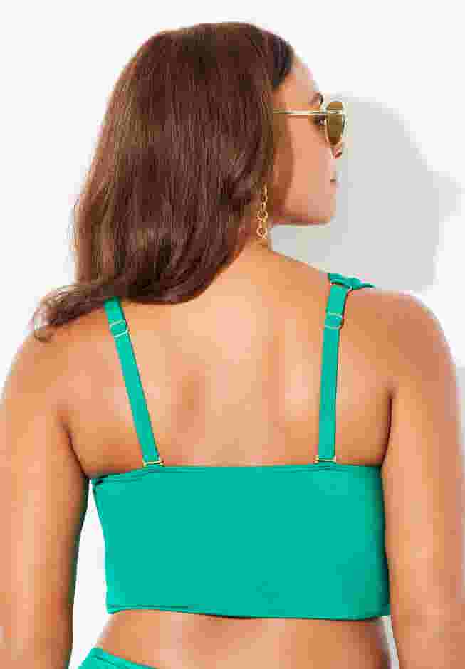 Shimmer Shirred Ring Bandeau Bikini Top image number 1