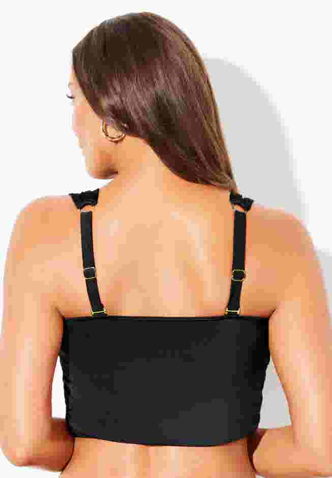Shimmer Shirred Ring Bandeau Bikini Top image number 1
