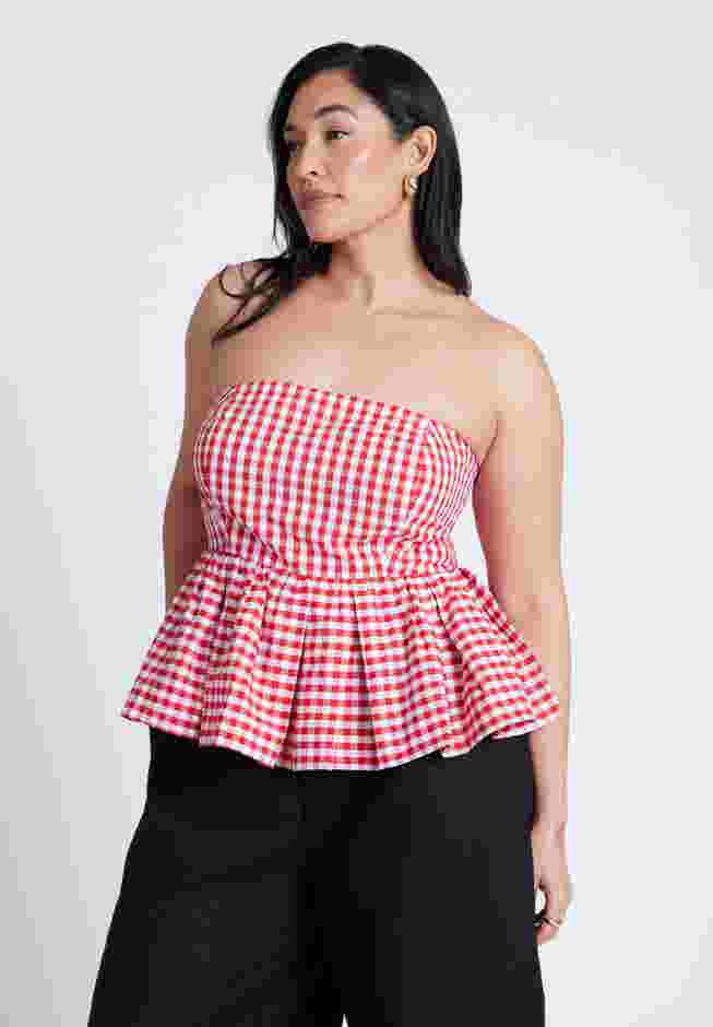 Gingham Peplum Top image number 1