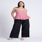 Gingham Peplum Top image number null