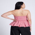 Gingham Peplum Top image number null