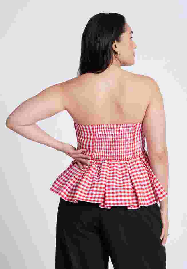 Gingham Peplum Top image number 3