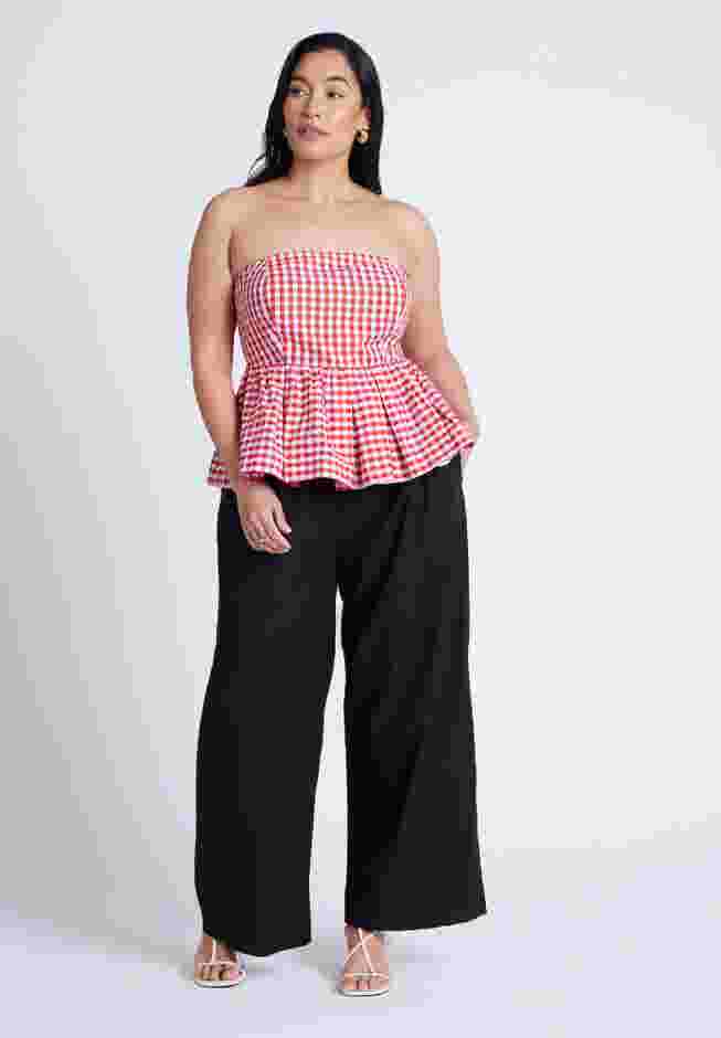 Gingham Peplum Top image number 4