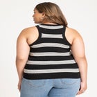 Stripe Sweater Tank With Pointelle image number null