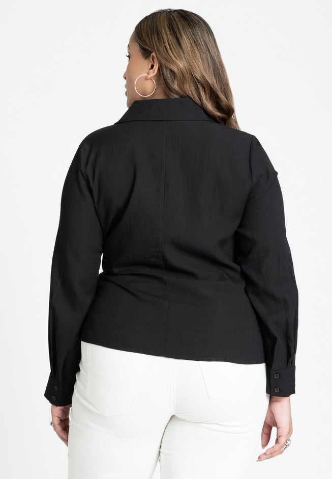 Hip Tie Collared Shirt image number null