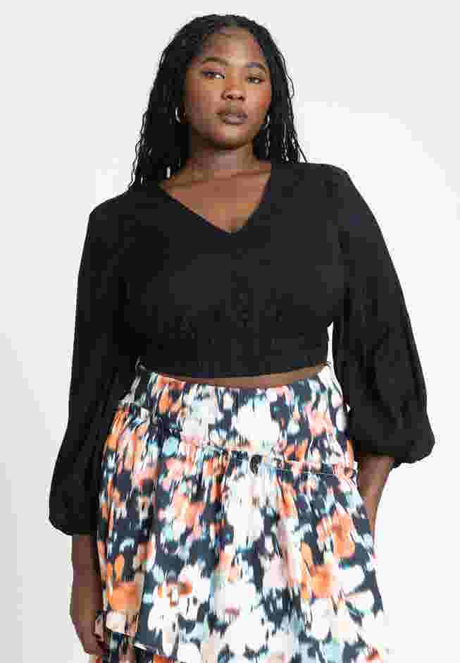 Puff Sleeve Crop Blouse image number 0