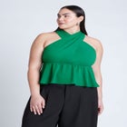 Halter Top With Peplum image number null