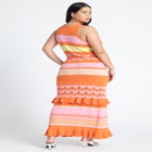 Striped Tank Sweater Dress With Ruffles image number null