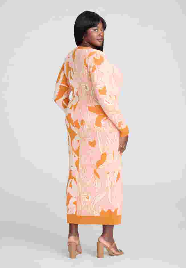 Intarsia Two Tone Cardigan Dress image number 1