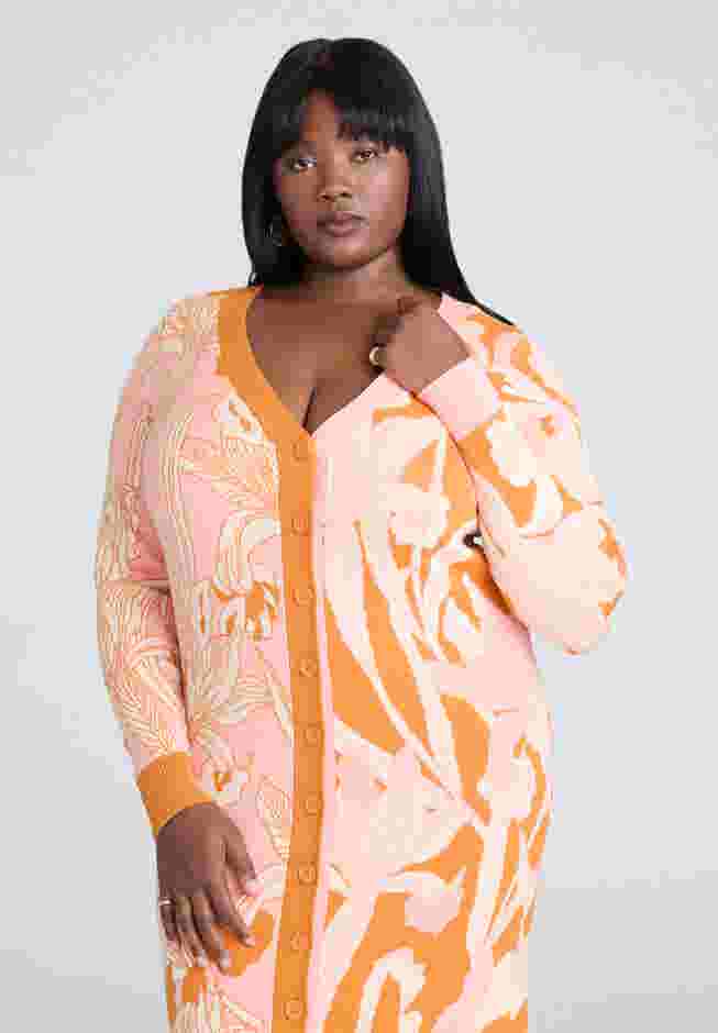 Intarsia Two Tone Cardigan Dress image number 2