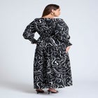 Printed V Neck Maxi Dress image number null