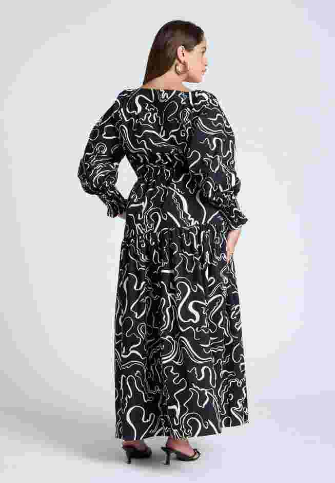 Printed V Neck Maxi Dress image number 1