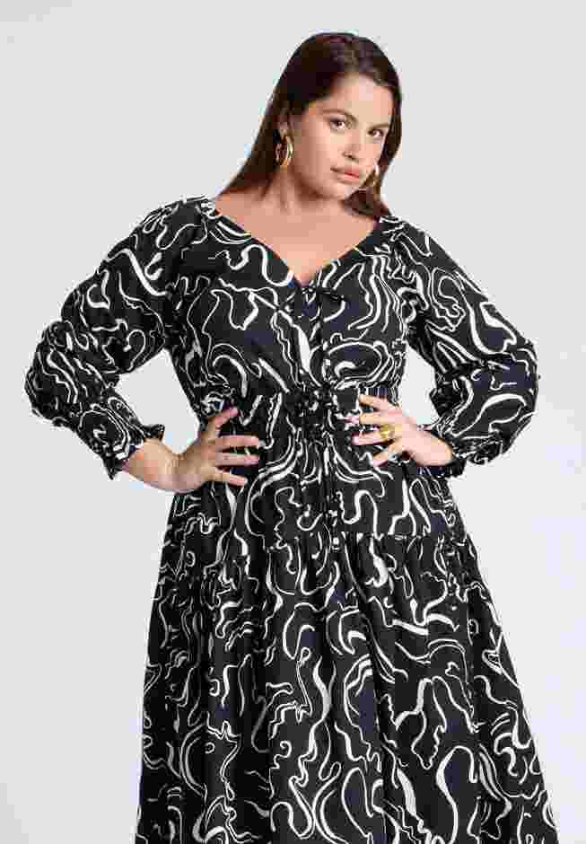 Printed V Neck Maxi Dress image number 2