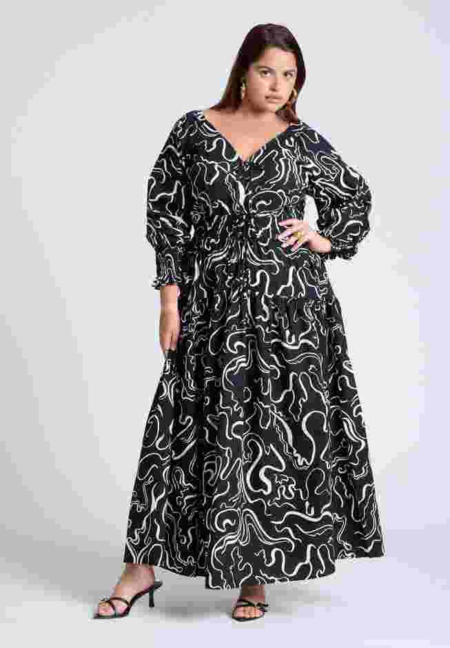 Printed V Neck Maxi Dress image number 0