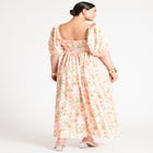 Puff Sleeve Pleated Maxi Dress image number null