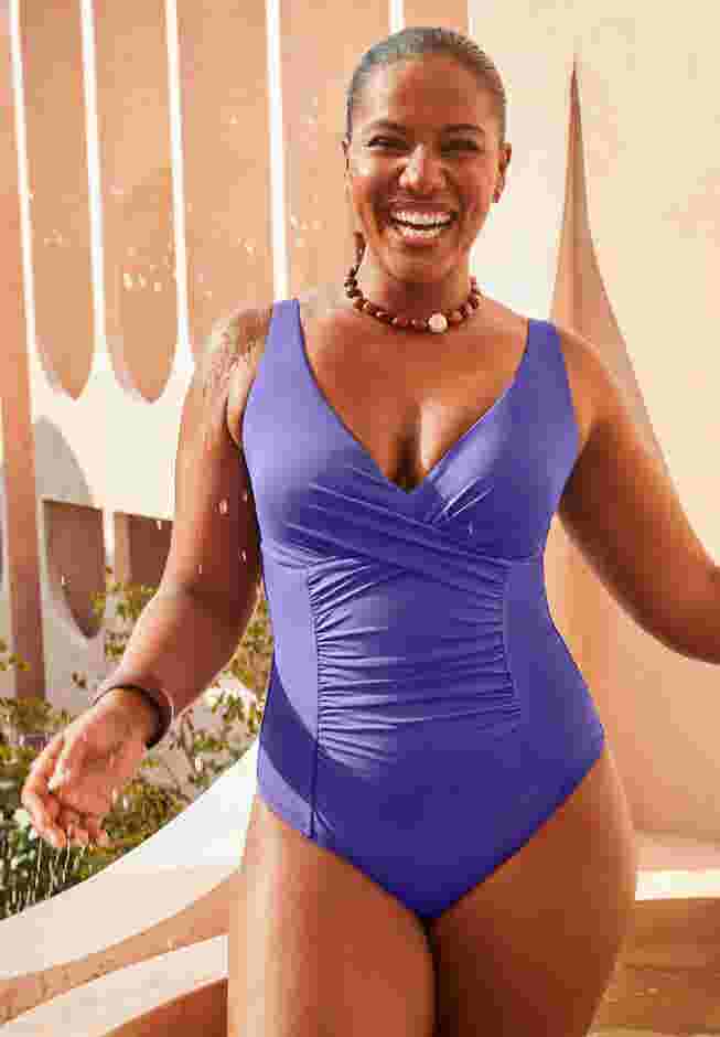 Twist Ruched One Piece Swimsuit image number 0