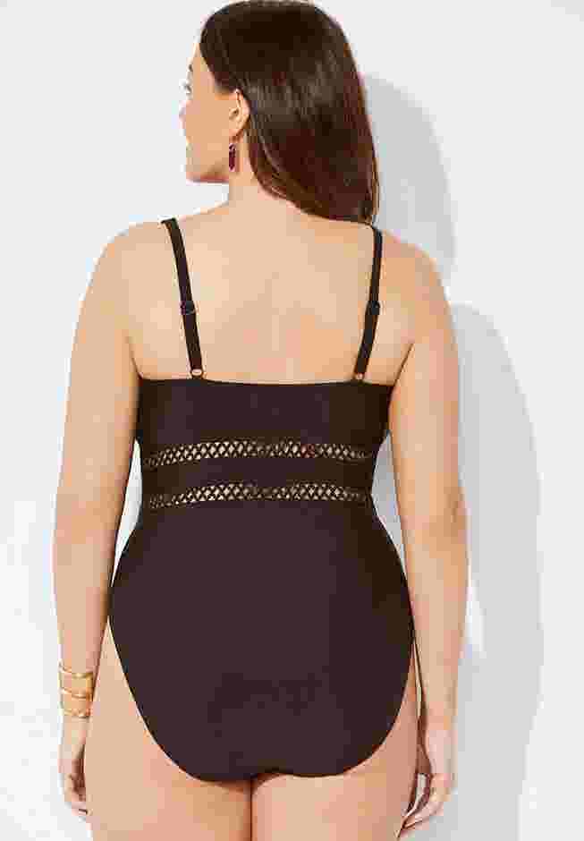 Lattice Plunge One Piece Swimsuit image number 1