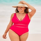 Lattice Plunge One Piece Swimsuit image number null