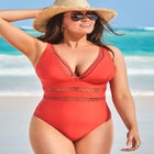 Lattice Plunge One Piece Swimsuit image number null