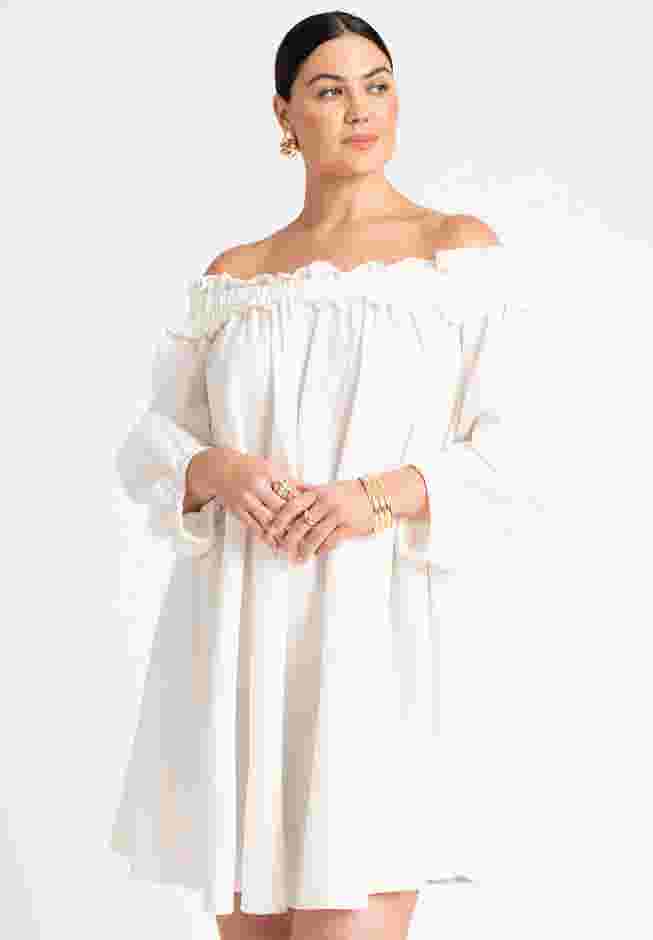 Ruffle Neckline Mini Dress image number 2